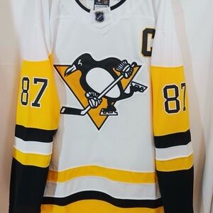 NHL Fanatics Authentic Pro White Hockey Jersey with Black Trim